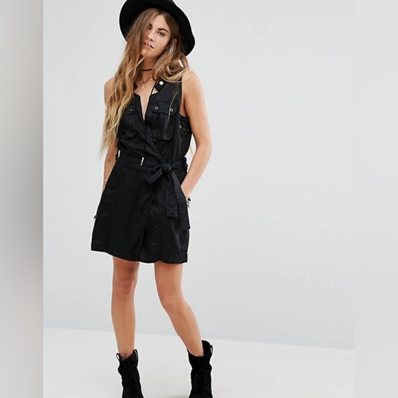 Free People Desert Daylight tencel belted wrap dress L - Picture 1 of 13